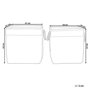 Set di 2 ceste portaoggetti in cotone beige con maniglie Soggiorno tradizionale Camera da letto