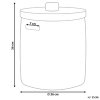 Cestino in rattan naturale marrone 36 cm stile rustico boho camera da letto bagno