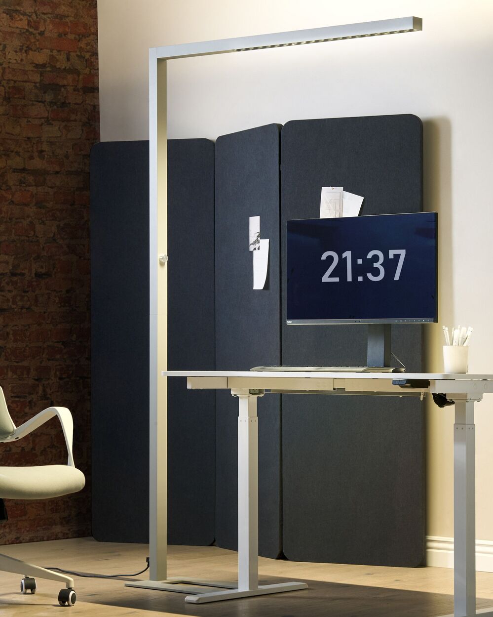 Lampada LED da terra in alluminio argento 194 cm Altezza Manopola Interruttore Dimmerabile Illuminazione moderna Casa Ufficio