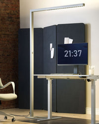 Lampada LED da terra in alluminio argento 194 cm Altezza Manopola Interruttore Dimmerabile Illuminazione moderna Casa Ufficio