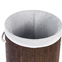 Cestino portaoggetti in bambù nero con coperchio Cestino per biancheria Accessori pratici lavanderia bucato