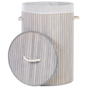 Cestino portaoggetti in bambù nero con coperchio Cestino per biancheria Accessori pratici lavanderia bucato