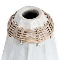 Vaso decorativo in terracotta bianca Stile naturale per fiori secchi