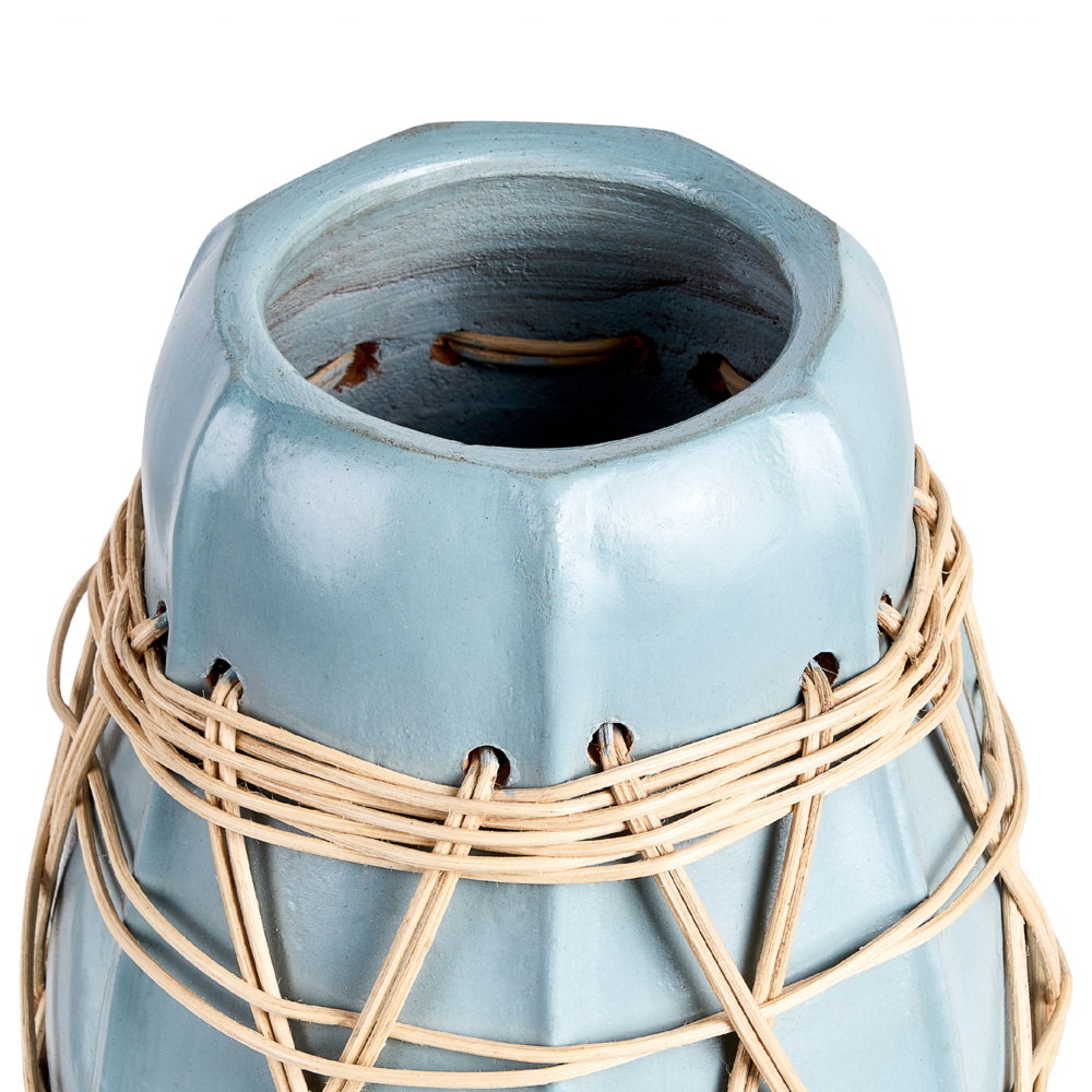 Vaso decorativo in terracotta bianca Stile naturale per fiori secchi