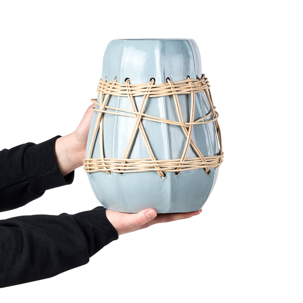 Vaso decorativo in terracotta bianca Stile naturale per fiori secchi