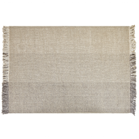 Tappeto grigio lana cotone 160 x 230 cm intrecciato a mano rettangolare con frange
