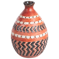 Vaso decorativo in terracotta marrone e nera Stile naturale per fiori secchi