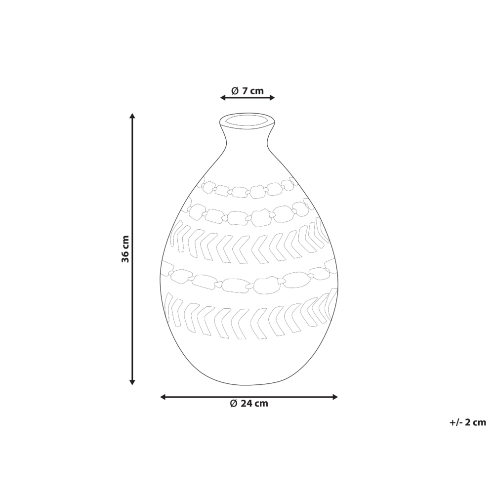 Vaso decorativo in terracotta marrone e nera Stile naturale per fiori secchi