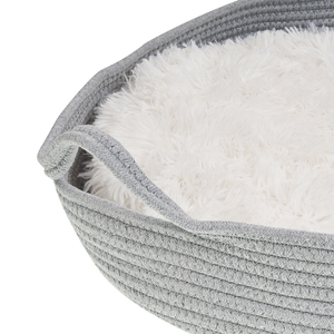 Cuccia morbido lettino per animali domestici in cotone grigio e bianco ø 45 cm