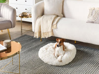 Cuccia per cani pelliccia sintetica bianco 50 cm cuscino per gatto letto animali rotondo