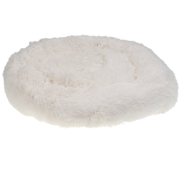 Cuccia per cani pelliccia sintetica bianco 50 cm cuscino per gatto letto animali rotondo