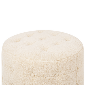 Poggiapiedi Tondo Velluto Capitonné Bottoni Stile Chesterfield