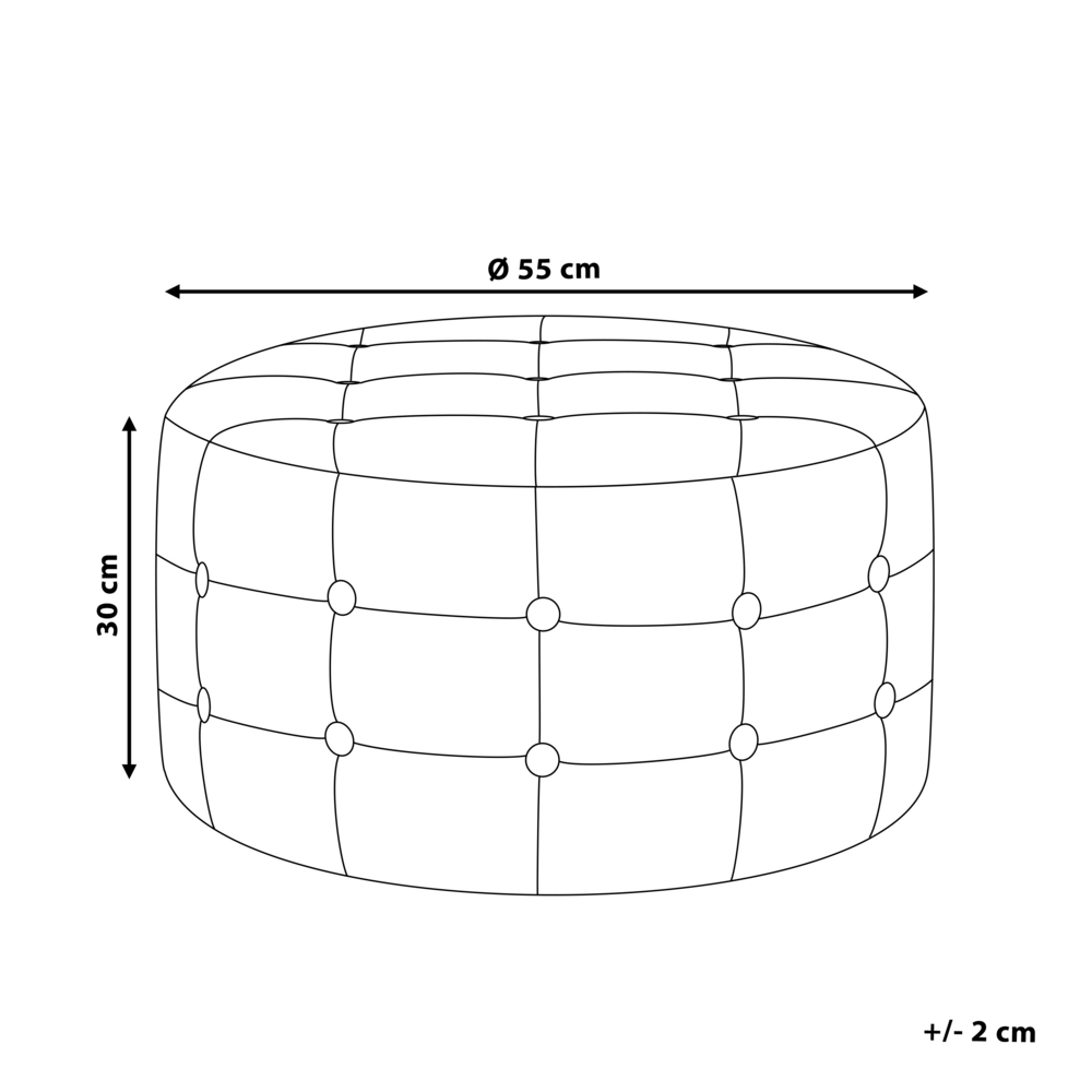 Poggiapiedi Tondo Velluto Capitonné Bottoni Stile Chesterfield