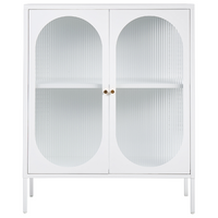 Vetrina in acciaio nero e ante in vetro opaco 90 x 35 cm in stile contemporaneo industriale sala da pranzo soggiorno