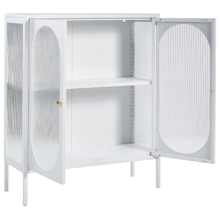 Vetrina in acciaio nero e ante in vetro opaco 90 x 35 cm in stile contemporaneo industriale sala da pranzo soggiorno