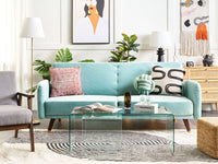 Divano Letto Tessuto Velluto Blu Navy Soggiorno Moderno 3 Posti Gambe In Legno Braccio A Pista