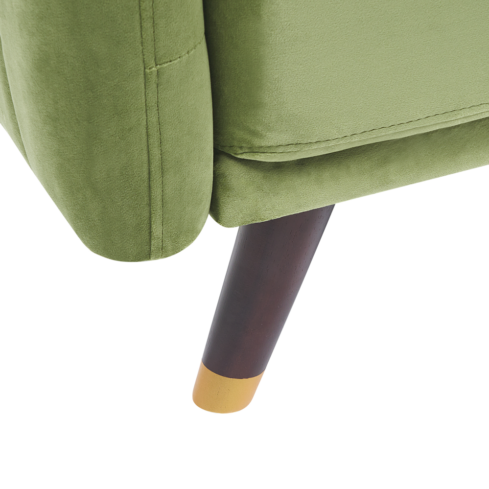 Divano Letto Tessuto Velluto Blu Navy Soggiorno Moderno 3 Posti Gambe In Legno Braccio A Pista