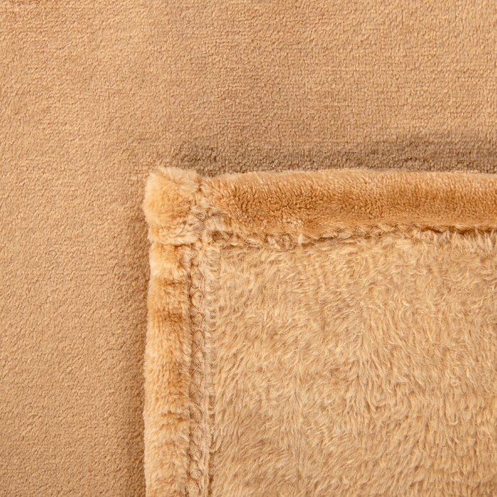 Coperta plaid in poliestere sabbia 200 x 220 cm morbido durevole letto divano soggiorno stile classico