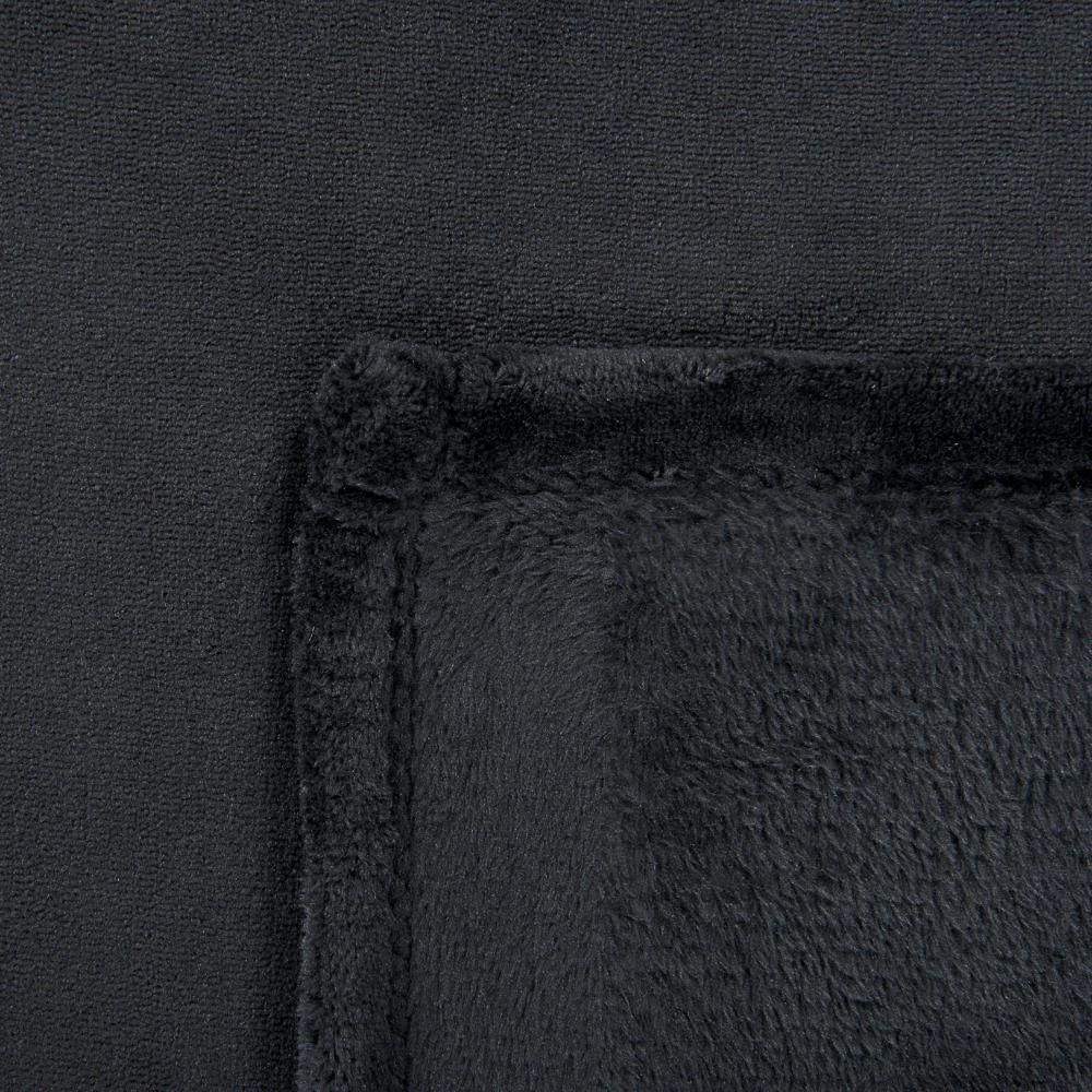 Coperta plaid in poliestere nero 150 x 200 cm morbido durevole letto divano soggiorno stile classico