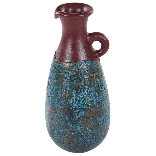 Vaso in terracotta di colore blu marrone 40 cm realizzato a mano stile vintage soggiorno camera da letto