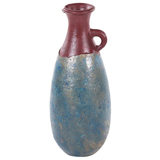 Vaso in terracotta di colore blu marrone 50 cm realizzato a mano stile vintage soggiorno camera da letto