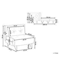 Divano letto 1 posto in velluto nero con cuscino e gambe in metallo dorato pieghevole senza braccioli dorato glamour