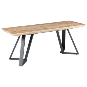 Panca in legno chiaro e nero 120 cm MDF stile tradizionale scandinavo camera da letto corridoio