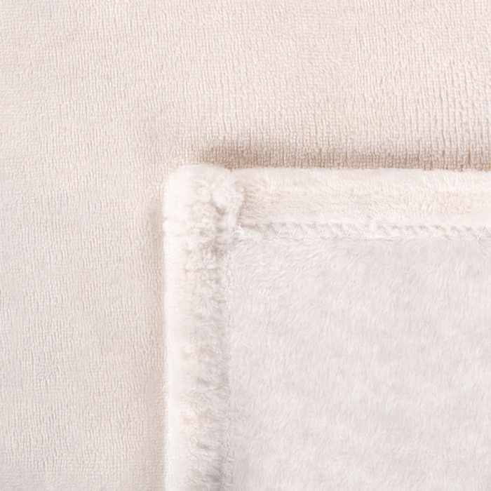 Coperta plaid in poliestere bianco sporco 150 x 200 cm morbido durevole letto divano soggiorno stile classico