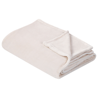 Coperta plaid in poliestere bianco sporco 200 x 220 cm morbido durevole letto divano soggiorno stile classico