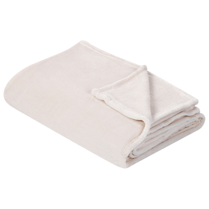 Coperta plaid in poliestere bianco sporco 200 x 220 cm morbido durevole letto divano soggiorno stile classico