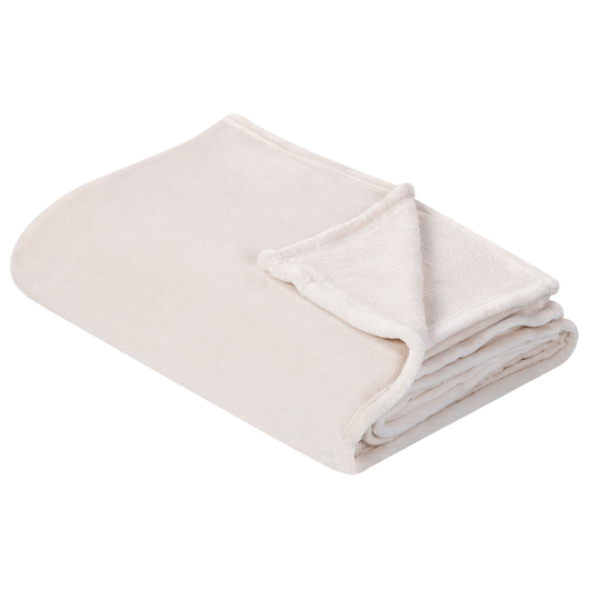 Coperta plaid in poliestere bianco sporco 200 x 220 cm morbido durevole letto divano soggiorno stile classico