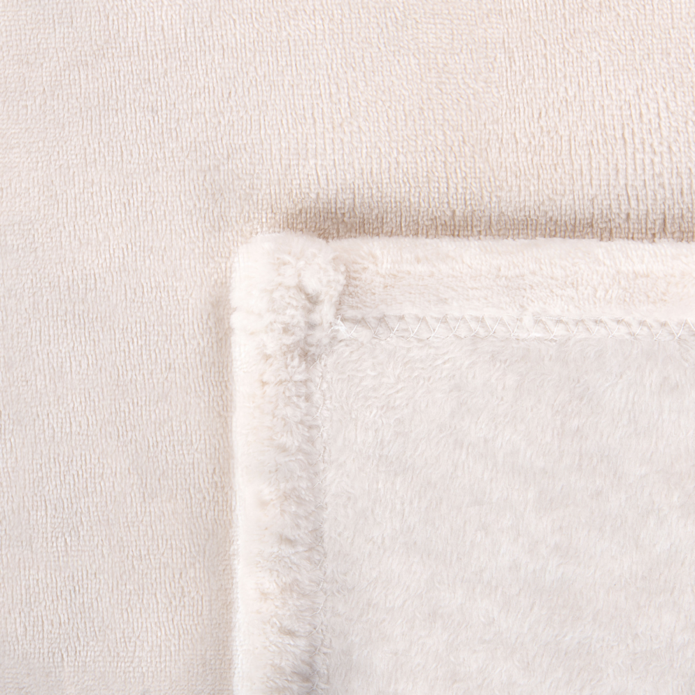 Coperta plaid in poliestere bianco sporco 200 x 220 cm morbido durevole letto divano soggiorno stile classico