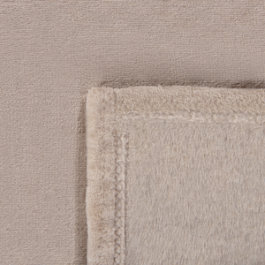 Coperta plaid in poliestere beige 150 x 200 cm morbido durevole letto divano soggiorno stile classico