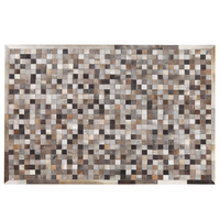 Tappeto tappetino Pelle Bovina Patchwork Multicolore 160 x 230 cm Motivo Geometrico Moderno