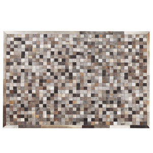 Tappeto tappetino Pelle Bovina Patchwork Multicolore 160 x 230 cm Motivo Geometrico Moderno