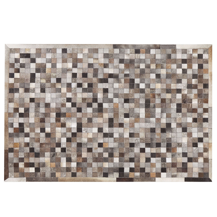 Tappeto tappetino Pelle Bovina Patchwork Multicolore 160 x 230 cm Motivo Geometrico Moderno