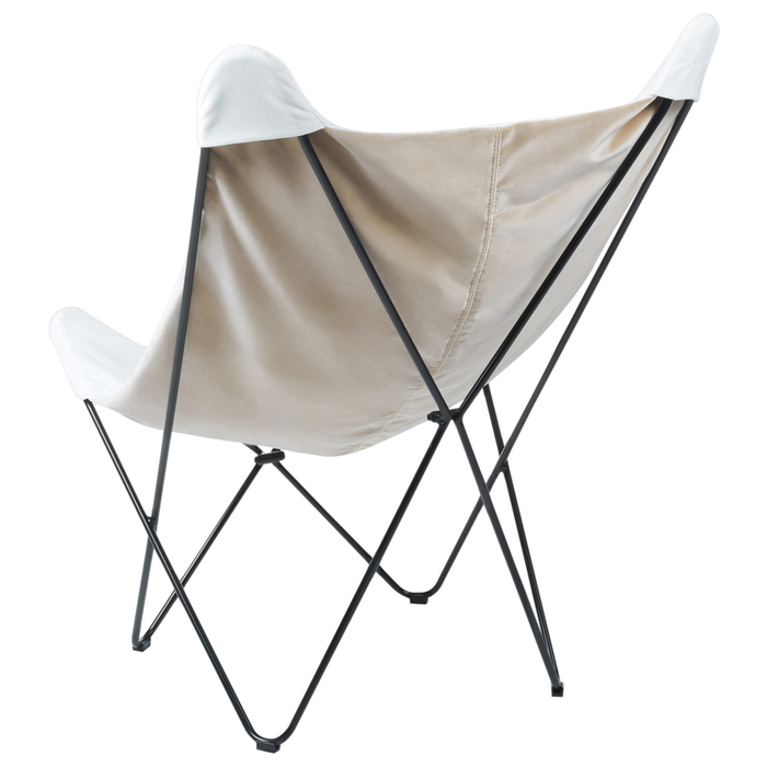 Sedia a farfalla in velluto di colore bianco soggiorno camera da letto design moderno