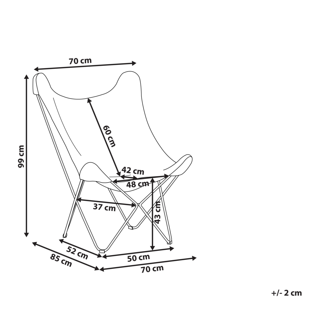 Sedia a farfalla in ecopelle di colore marrone soggiorno camera da letto design moderno