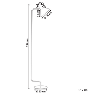 Lampada da terra in metallo arancione 154 cm Paralume a cono regolabile Interruttore On-Off Camera da letto Soggiorno Casa Ufficio Illuminazione Design Industriale