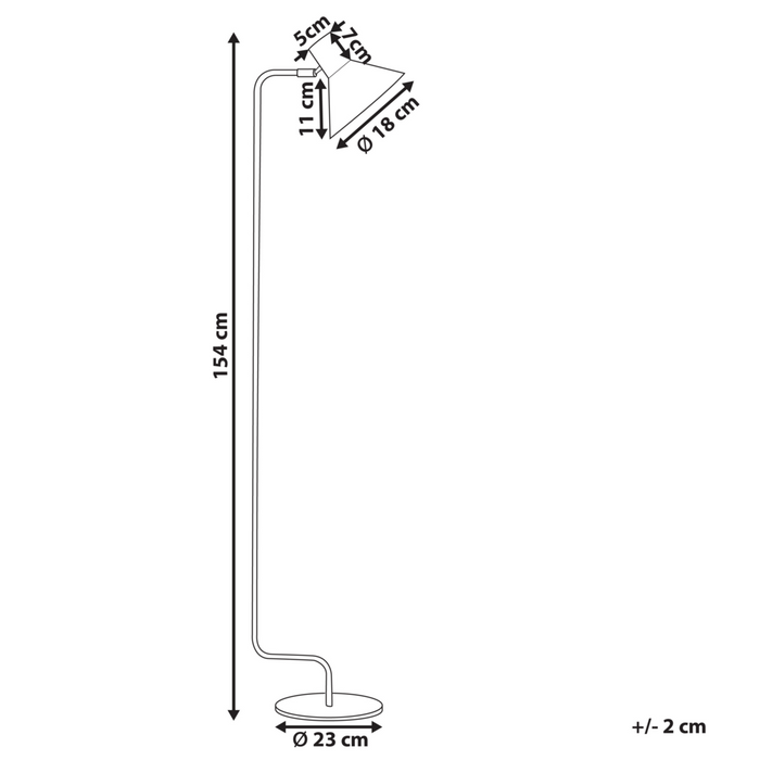 Lampada da terra in metallo nero 154 cm Paralume a cono regolabile Interruttore On-Off Camera da letto Soggiorno Casa Ufficio Illuminazione Design Industriale
