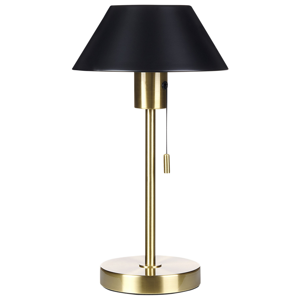 Lampada da tavolo in metallo nero e dorato 37 cm con paralume conico soggiorno camera da letto ufficio