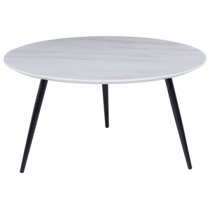 Tavolino da caffè Bianco effetto marmo Base nera Soggiorno Camera da letto Moderno