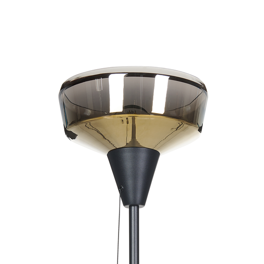 Lampada da terra base metallo oro argento paralume fumé vetro 175 cm Interruttore cordicella moderna camera da letto soggiorno