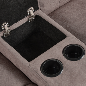 Divano angolare a 5 posti in tessuto grigio con schienale reclinabile manualmente stile moderno tradizionale