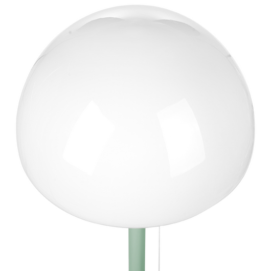 Lampada da tavolo con base in metallo verde e paralume in vetro, in stile minimalista, per la casa e l'ufficio.