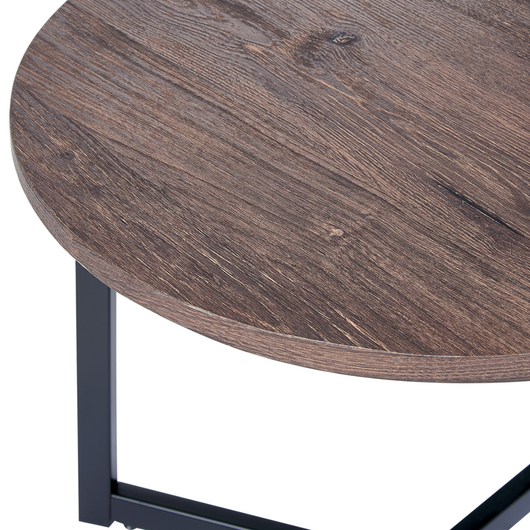 Tavolino Piano in legno scuro Gambe nere Soggiorno moderno industriale Camera da letto