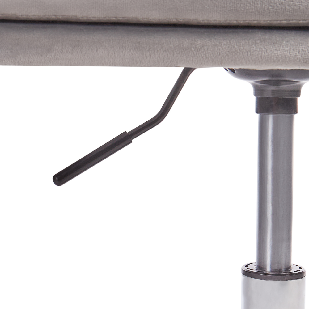 Sedia da ufficio in velluto di colore grigio con base girevole altezza regolabile elegante moderna