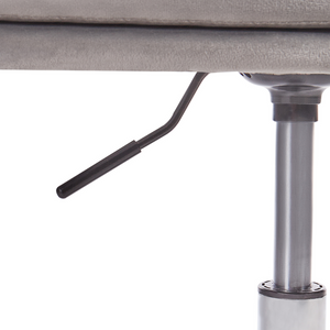 Sedia da ufficio in velluto di colore grigio con base girevole altezza regolabile elegante moderna