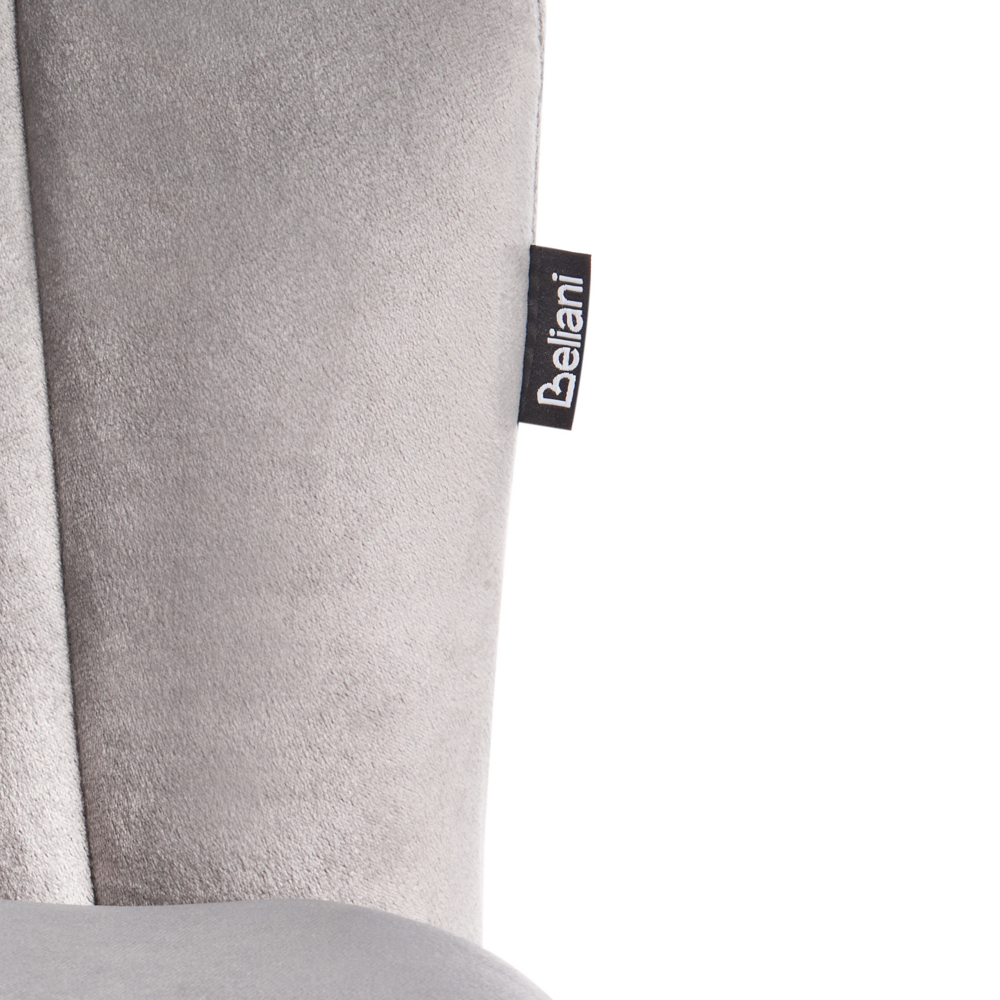 Sedia da ufficio in velluto di colore grigio con base girevole altezza regolabile elegante moderna