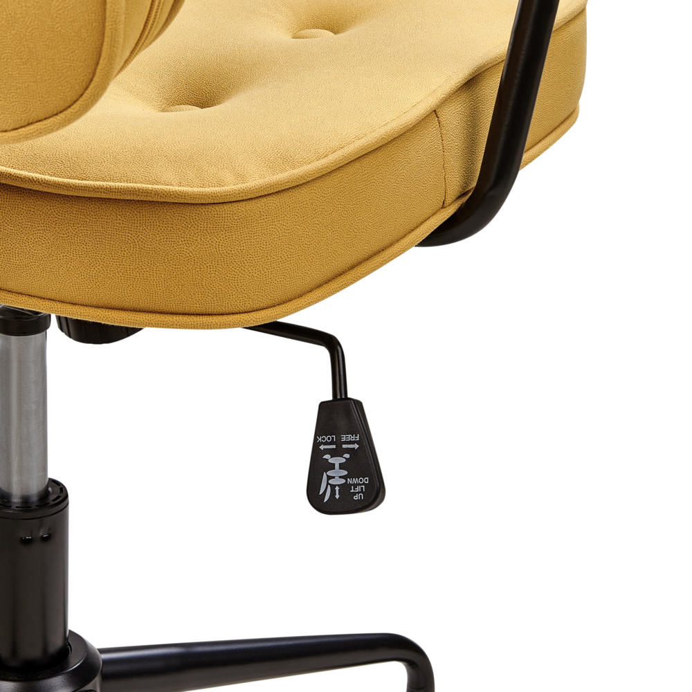 Sedia da ufficio in tessuto di colore giallo girevole con altezza regolabile e freno di sicurezza ufficio di casa studio